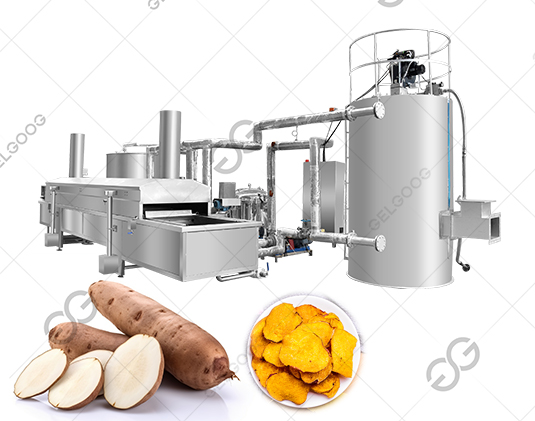 cassava chips frying machine